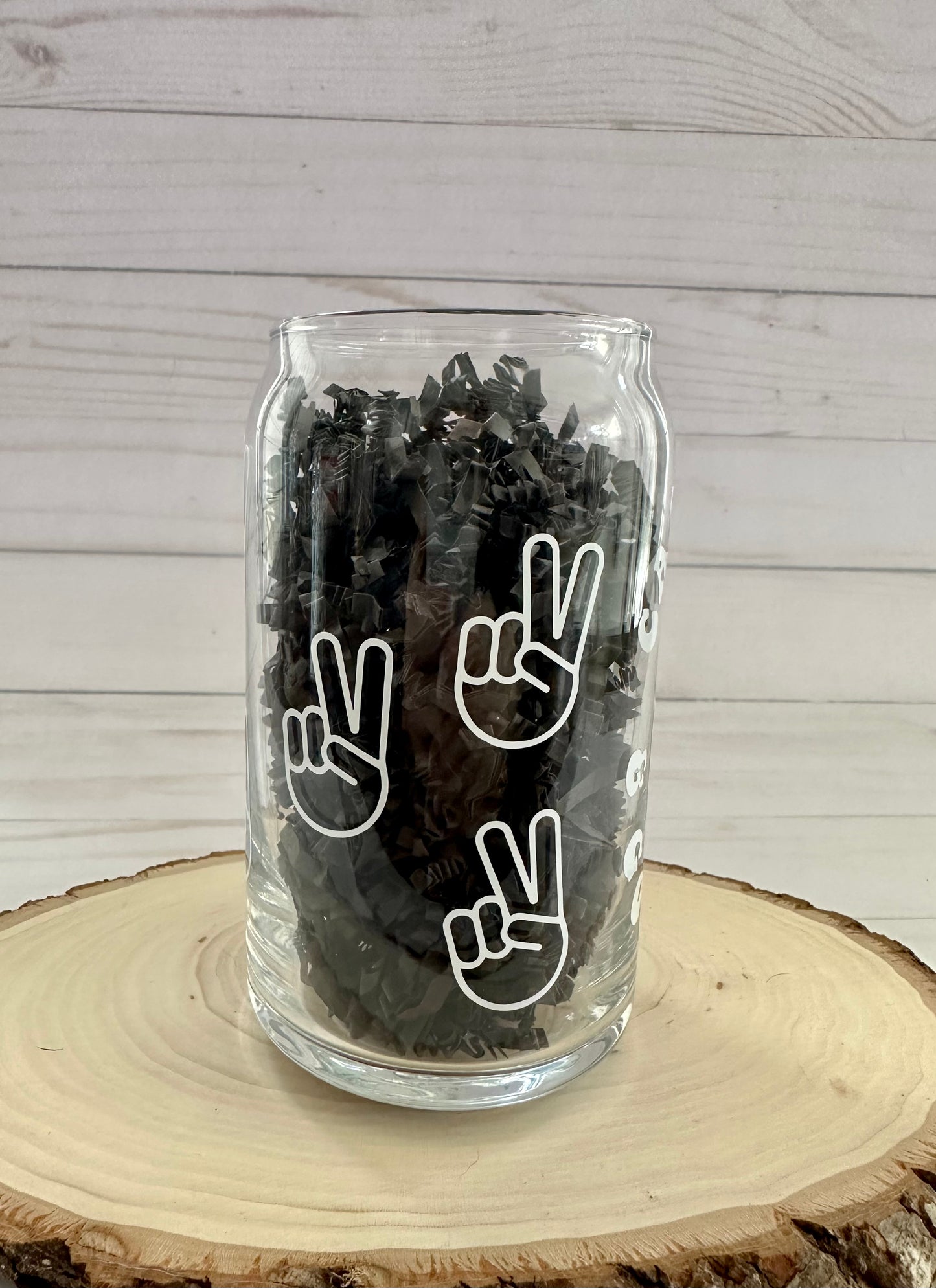 Caffeine & Good Vibes Glass - White