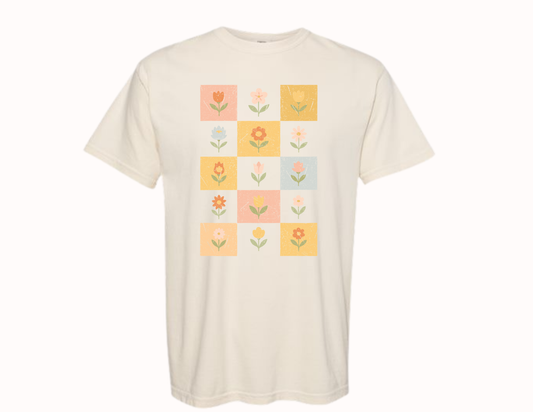 Checkered Flower Tee