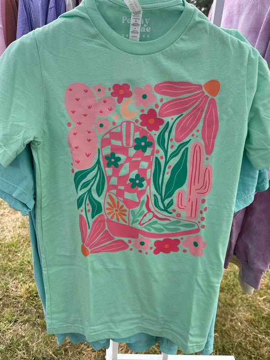 Floral Boot Tee
